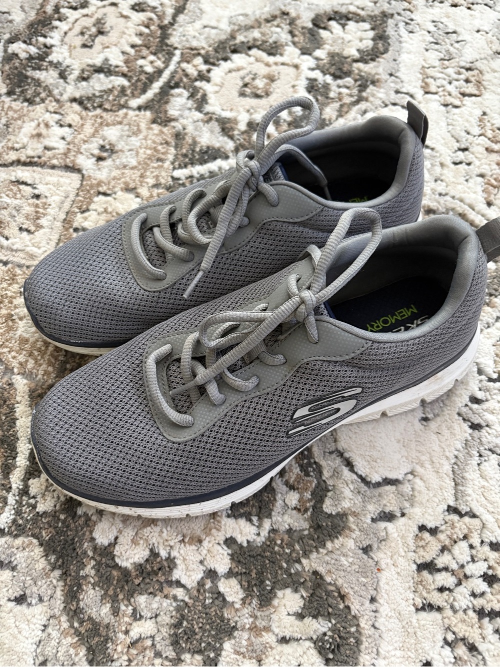 Skechers Men's Gray Mesh Athletic Sneakers